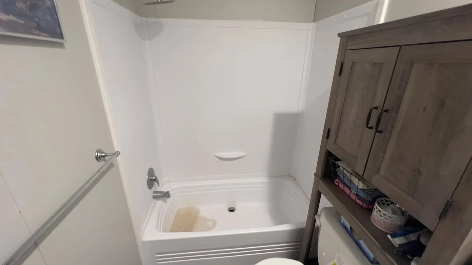 Bathroom before shower enclosure