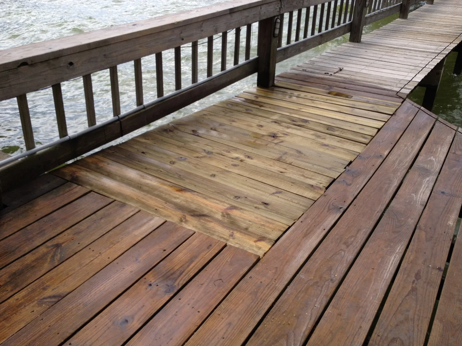 Repaired dock decking