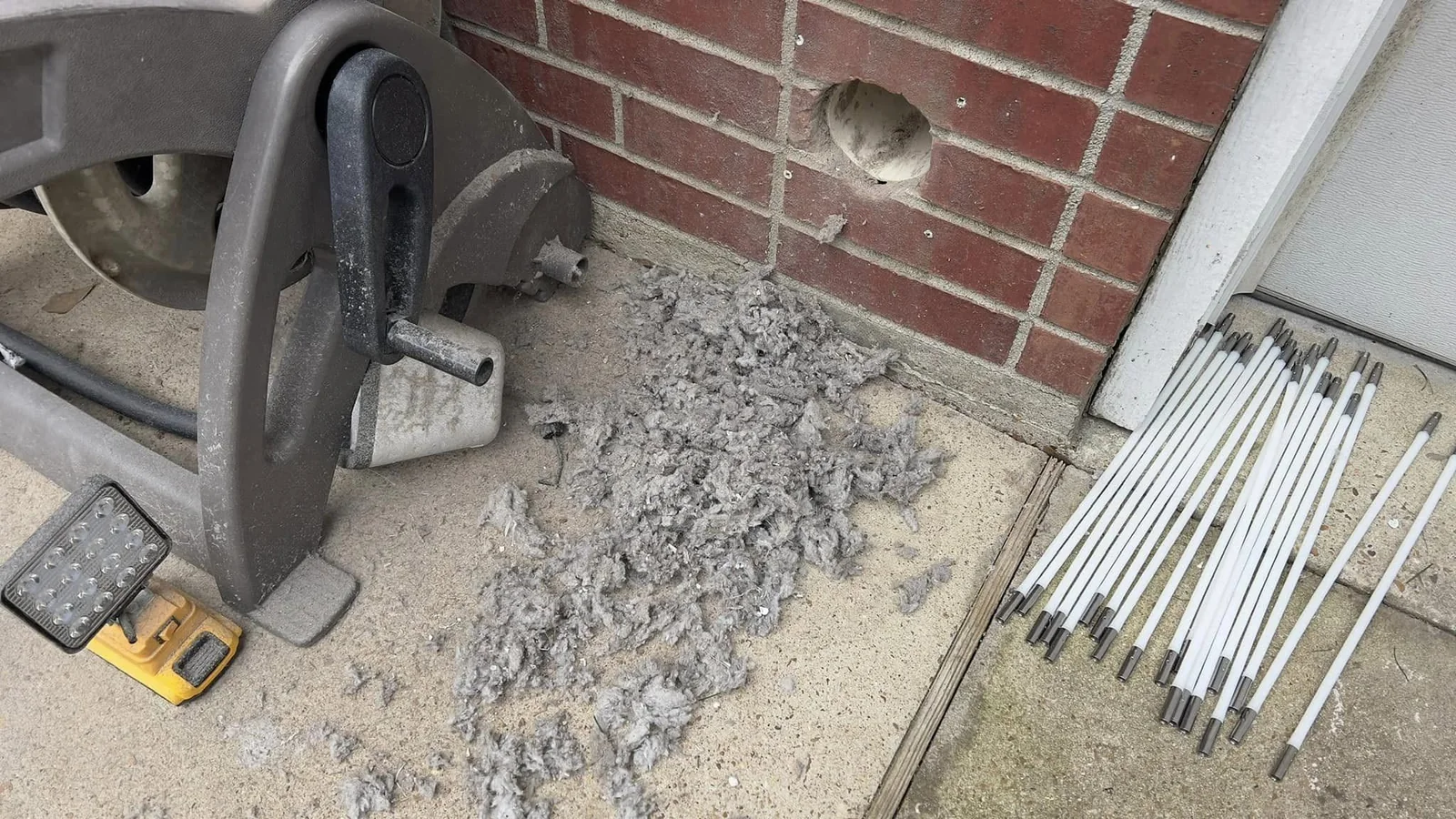 Lint removed during dryer vent cleaning