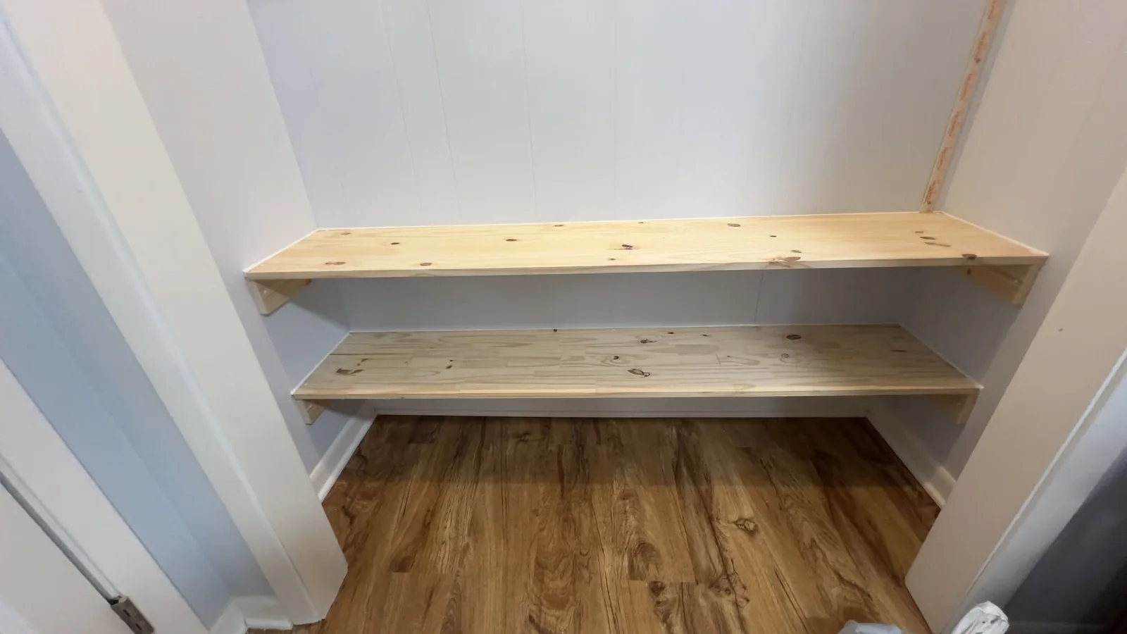 Built-in closet shelving