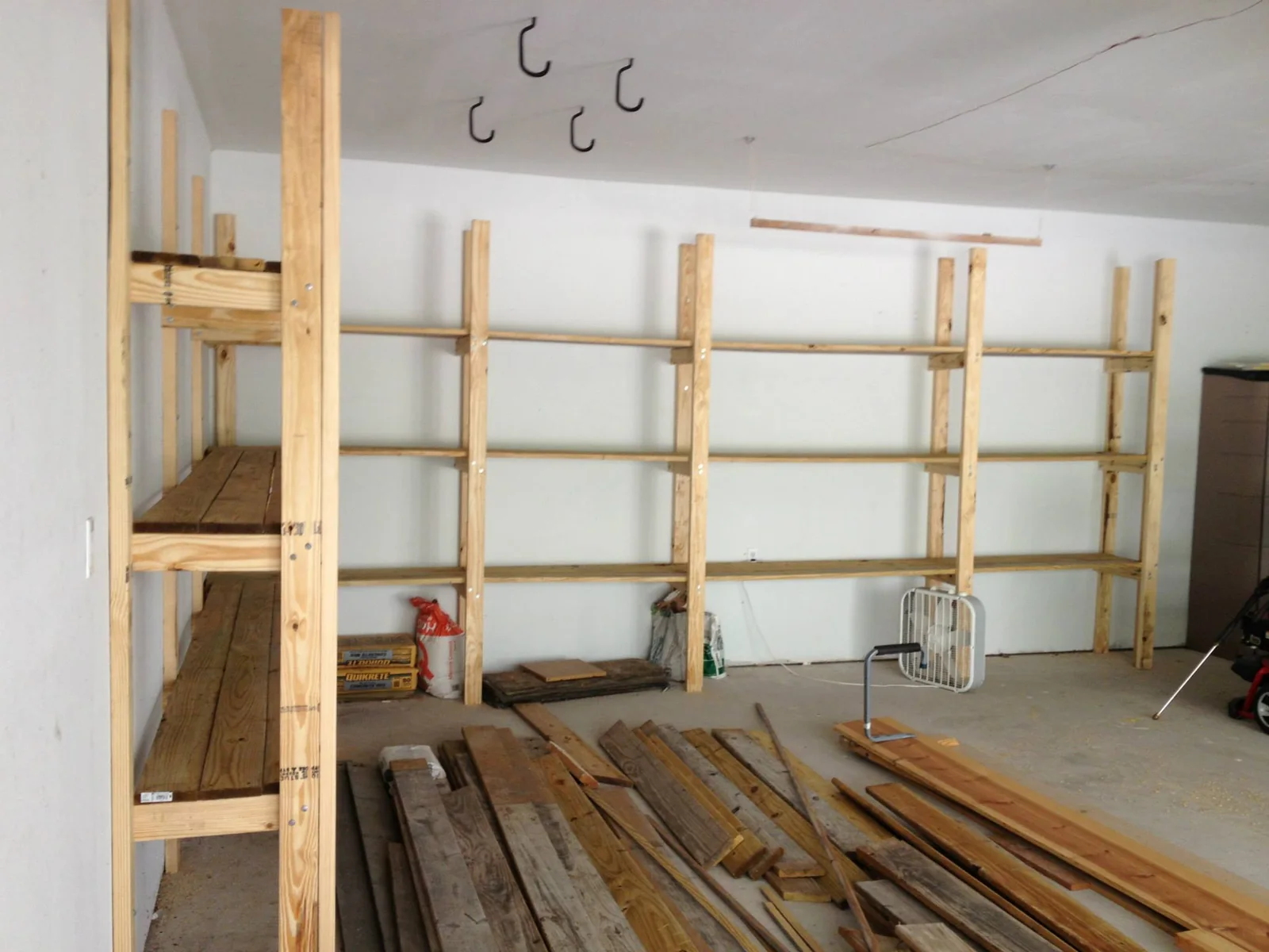 Garage shelving framing