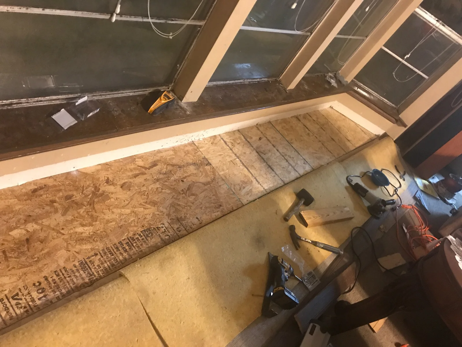 New subfloor installed