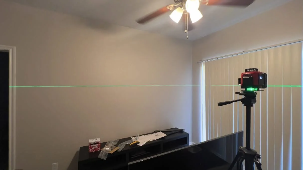 Laser-assisted wall layout